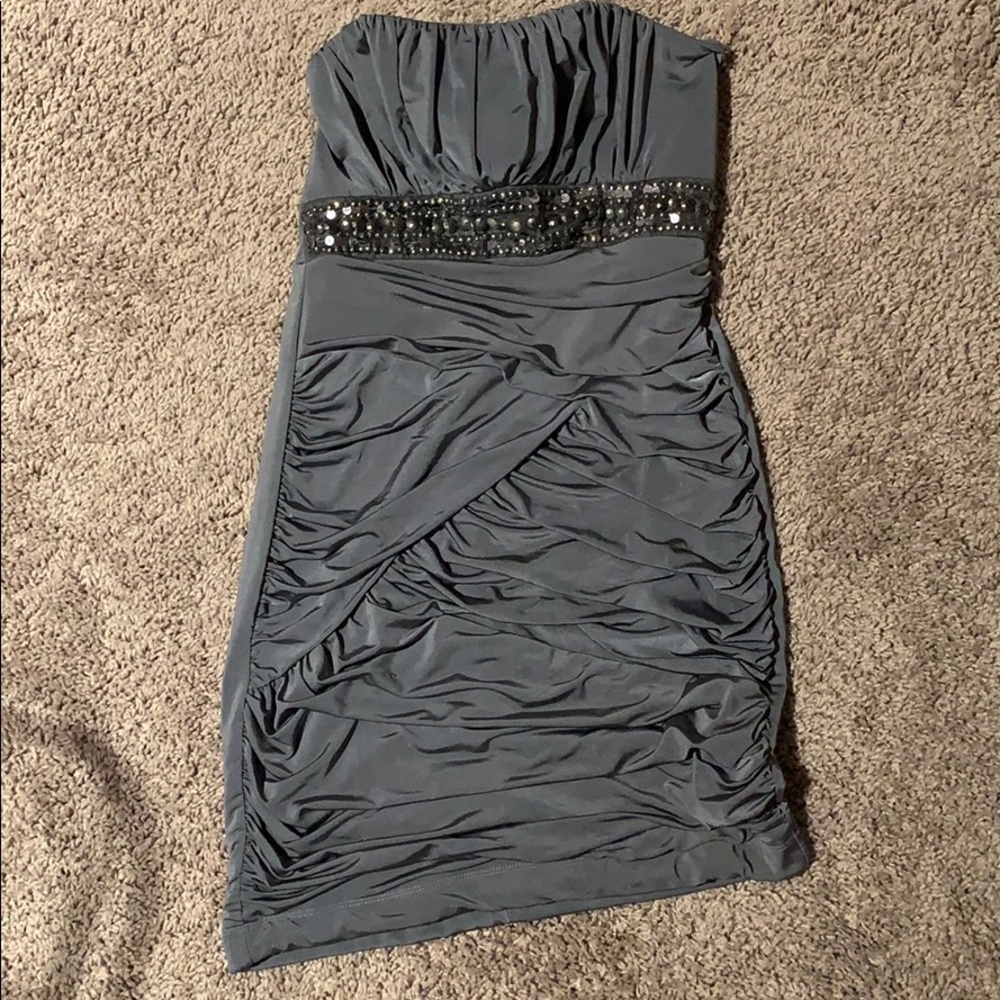 Strapless Gray Dress